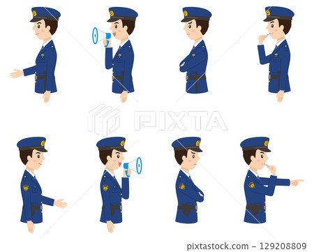 警察上半身側身第 2 部分 警察上半身側身第 2 部分 129208809
