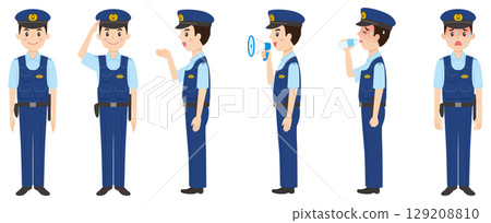 警察夏季制服全身 129208810
