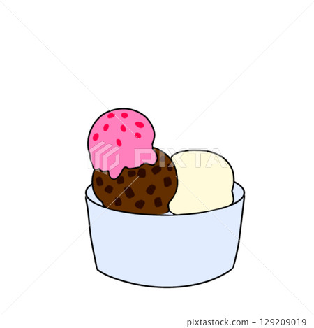Ice cream in a cup, simple Ice cream in a cup, simple 129209019