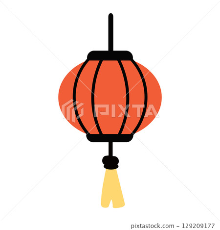 Illustration of a Decorative Red Lantern 129209177