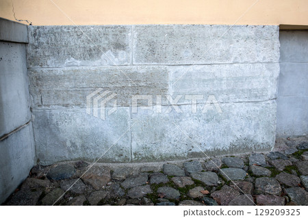 Old Stone Foundation Wall with Natural Texture Pattern 129209325