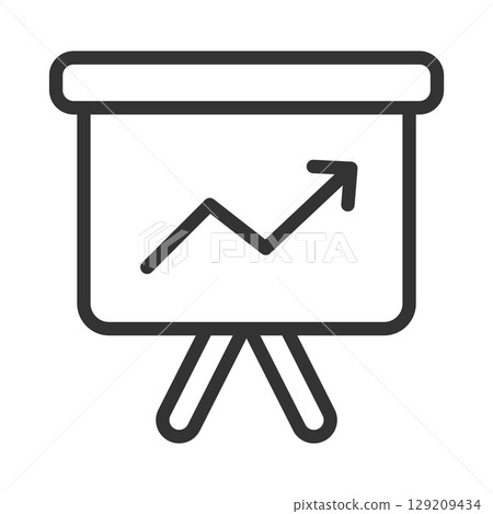 Presentation board icon with a growth graph Presentation board icon with a growth graph 129209434