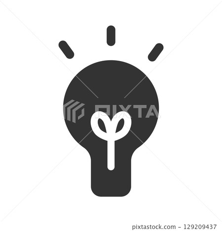 黑色燈泡圖示展示環保理念 129209437