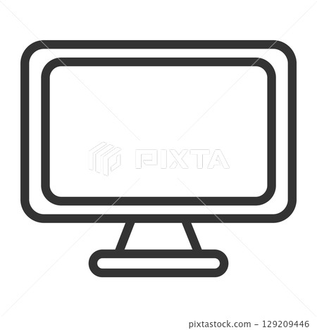 Monitor icon/PC display illustration material Monitor icon/PC display illustration material 129209446