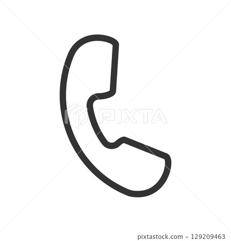 Telephone receiver vector icon (call) 129209463