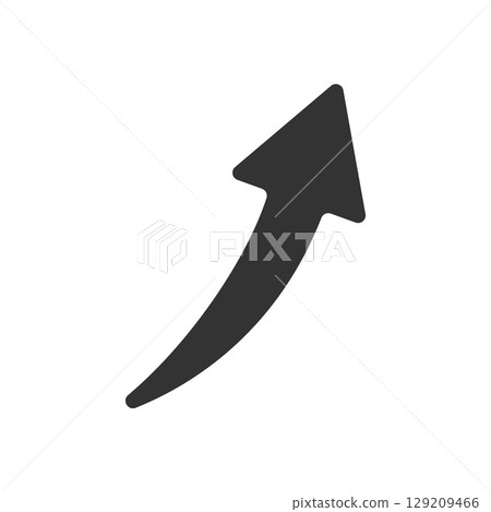 黑色箭頭圖示顯示增加或趨勢 黑色箭頭圖示顯示增加或趨勢 129209466