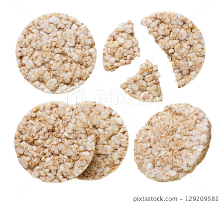 Set of rice cakes on a white background. Isolated 129209581