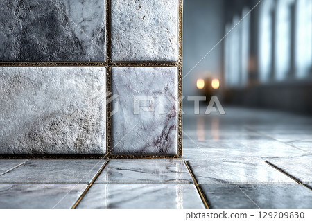 Building materials in design. Design mockup and background. Background of white tile. Building materials in design. Design mockup and background. Background of white tile. 129209830