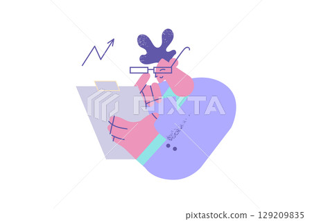 Defining and analyzing problems, marketing, business concept. 129209835