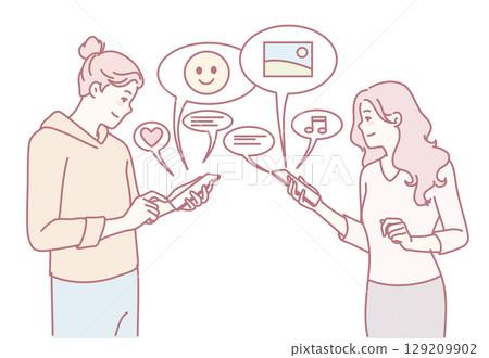 Women Engaging and Communicating Effectively Through Various Digital Devices and Platforms 129209902