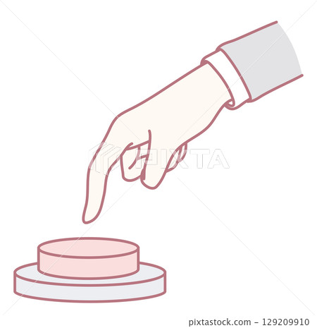 An illustration of a hand pressing a button to convey an action or command clearly An illustration of a hand pressing a button to convey an action or command clearly 129209910