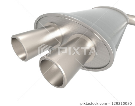 metal thermos isolated on white 129210080