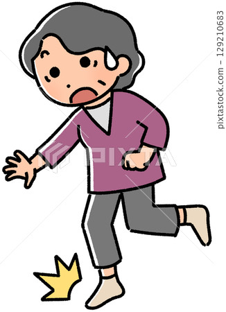 老年婦女跌倒 老年婦女跌倒 129210683