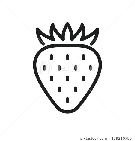 簡單的草莓圖標，代表水果的簡單圖標 129210796