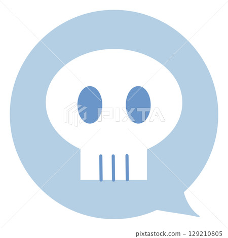 情緒表達語音泡沫頭骨無主線顏色向量插圖 情緒表達語音泡沫頭骨無主線顏色向量插圖 129210805