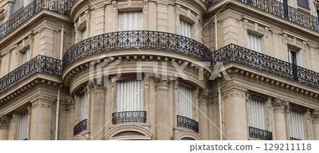 The Elegant and Iconic Parisian Architecture Enhanced by Beautiful Classic Balconies 129211118