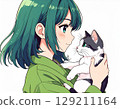 拿著貓的女孩 129211164