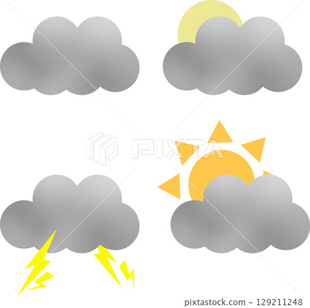 Cute and simple weather symbols 129211248