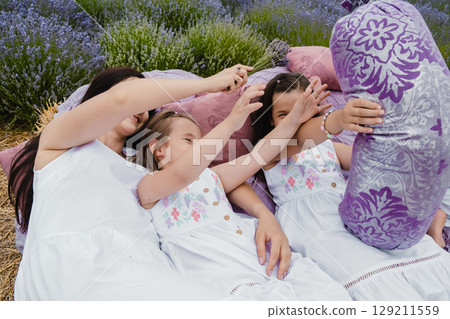 Lavender and family warmth are all captured in this charming image 129211559
