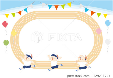 可愛的兒童運動會框架7 可愛的兒童運動會框架7 129211724