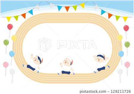 Frame 9 of cute children at sports day 129211726
