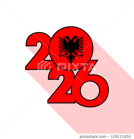 2026 Long Shadow Banner with Albania Flag Inside. 129211850
