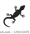 Elegant gecko silhouette for nature designs, vibrant wildlife projects, and modern animal icons 129212476