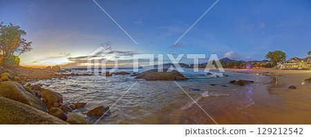 Panoramic sunset view Kata Beach Phuket 129212542
