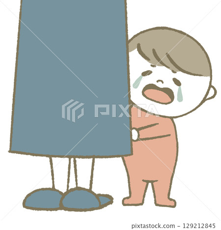 Hiding child crying pink Hiding child crying pink 129212845