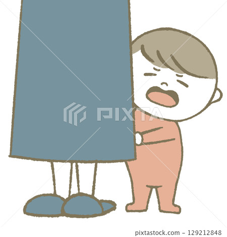 Hiding child, grumpy, pink Hiding child, grumpy, pink 129212848