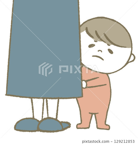 Hiding child, grumpy, pink Hiding child, grumpy, pink 129212853