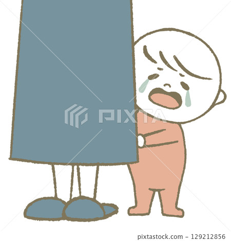 Hiding child crying pink 129212856