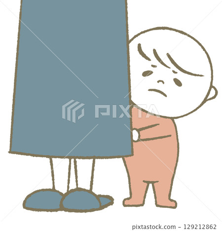 Hiding child, shy, pink 129212862