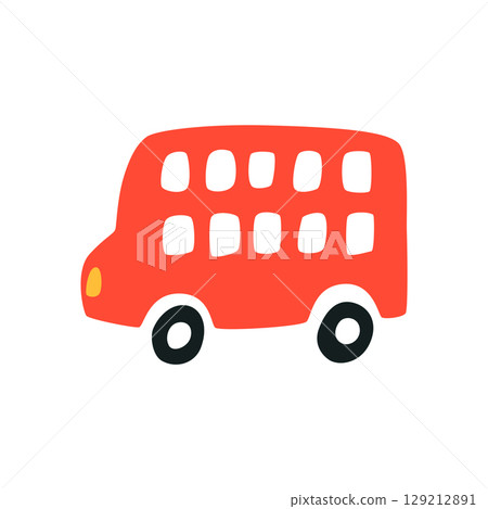 antique double decker bus illustration 129212891
