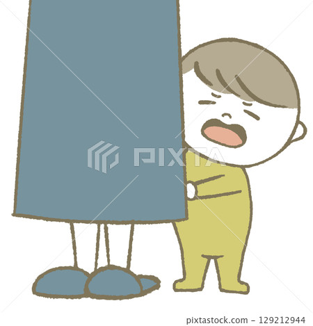 Hiding child, grumpy, yellow Hiding child, grumpy, yellow 129212944