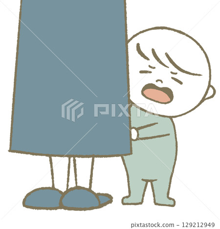 Hiding child, grumpy, light blue Hiding child, grumpy, light blue 129212949