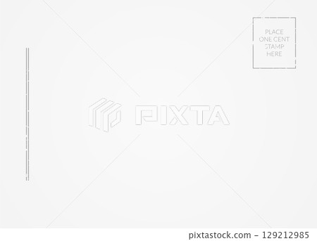 Postcard template. Design of blank travel post card back 129212985