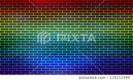 Rainbow Flag Painted On a Wall. Black Pride Brick Wall Rainbow Flag Painted On a Wall. Black Pride Brick Wall 129212999