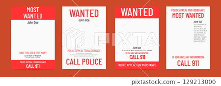 Blank wanted poster template. Modern bounty banner Blank wanted poster template. Modern bounty banner 129213000