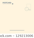 Square old postcard template. Vintage Post card frame design. 129213006