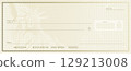 Blank Money Check. Financial document template for a government stimulus, relief, or tax refund payment. 129213008