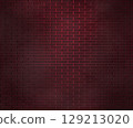 Red Lights Brick Wall. Spooky Halloween Background. 129213020