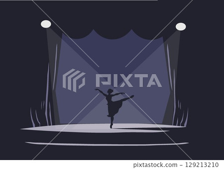 Ballerina on the stage of the theater Ballerina on the stage of the theater 129213210