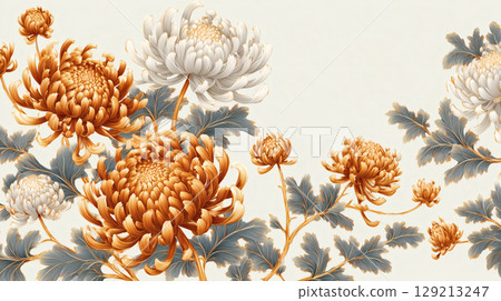 Platinum chrysanthemum illustration 129213247