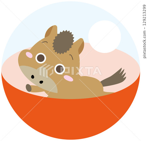 膠囊裡一匹馬，表情驚訝 129213299