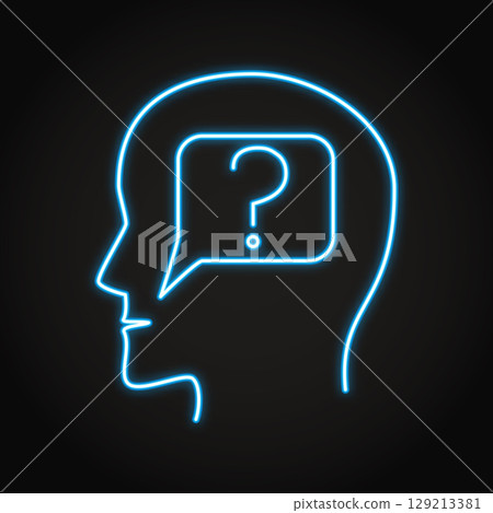 Dysnomia disorder neon line icon 129213381
