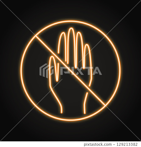No touch neon line icon 129213382
