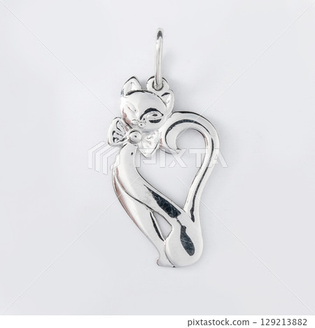 Cat sterling silver jewelry. Silver women cats necklace with gems 925 Cat sterling silver jewelry. Silver women cats necklace with gems 925 129213882