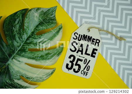 Summer Sale 35% Promotion Offer Discount Retail Shopping Concept 129214302