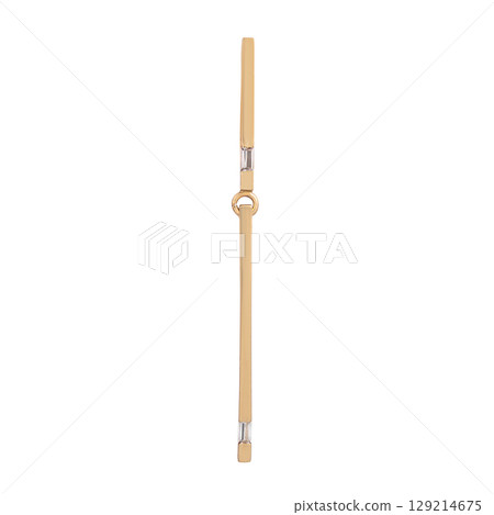 Yellow Gold fashion Diamond Earrings Isolated on White Background 129214675